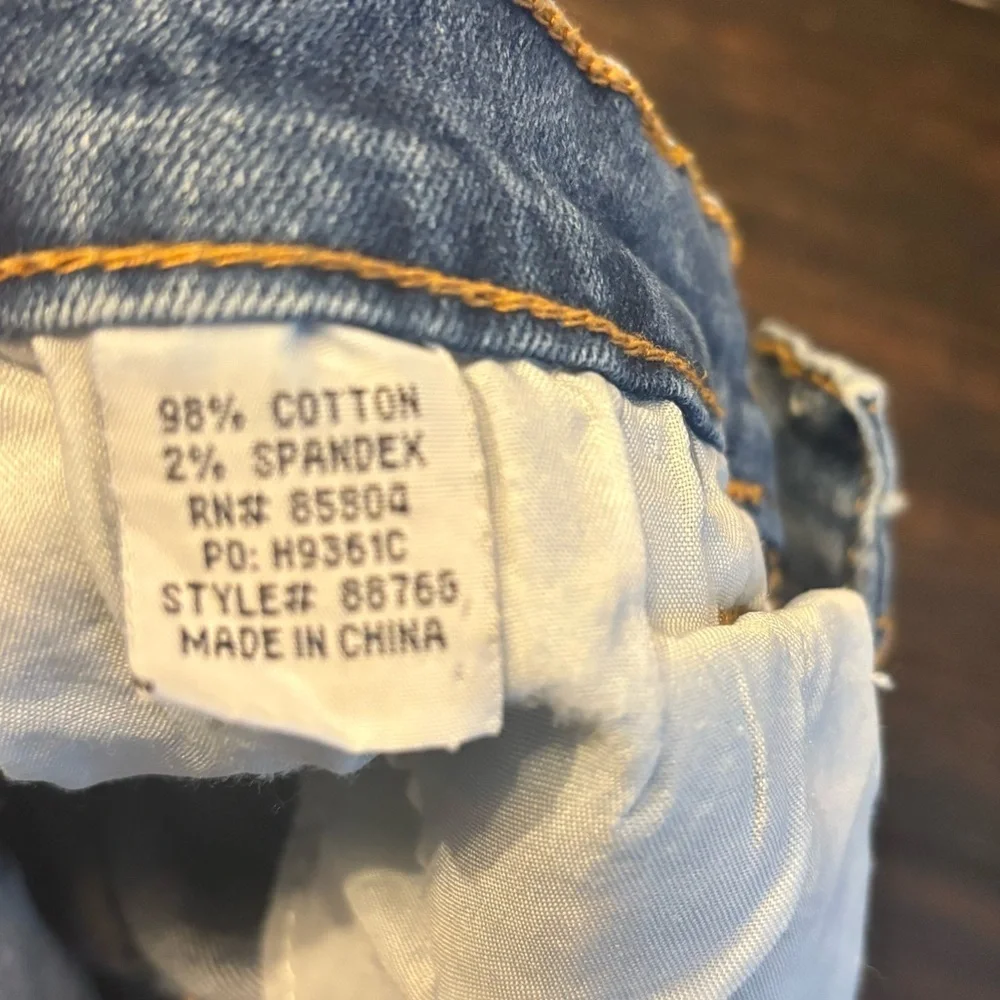 Contraband Distressed Blue Denim Shorts- size 14